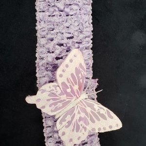 3 pastel headbands adorned with matching butterfli